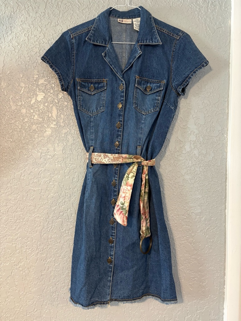 Vintage Faded Glory Denim Mini Dress with Belt